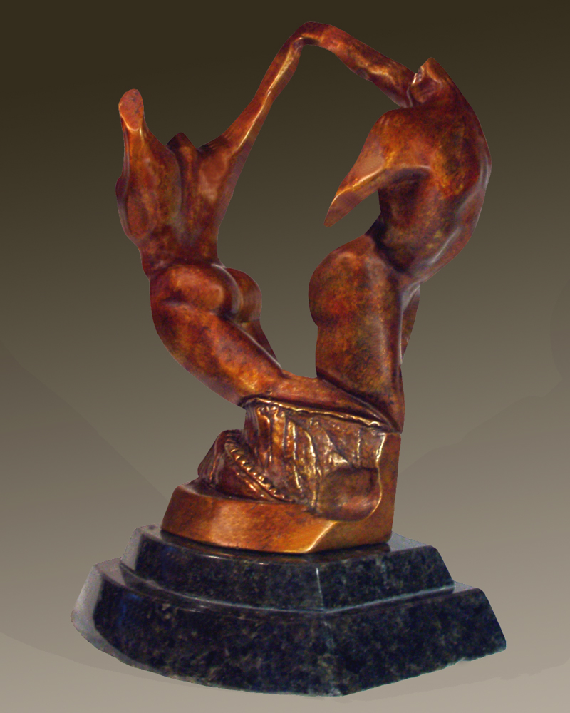 Original bronze sculpture Three Together by Mitchell Webster