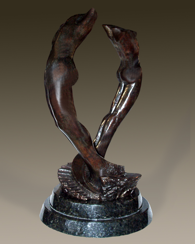 Original bronze sculpture Two Alone by Mitchell Webster